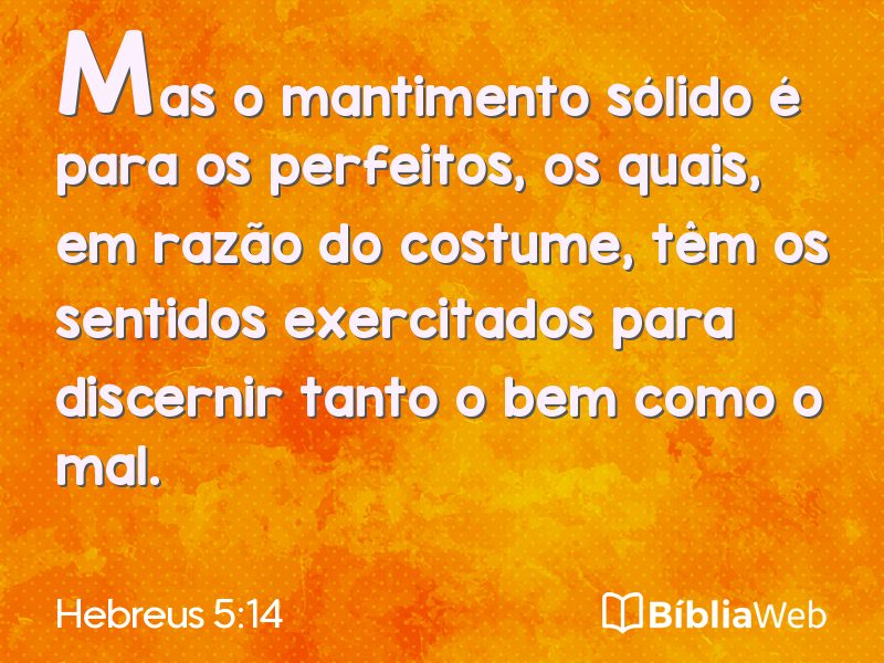 Hebreus 5:14 em imagem para compartilhar