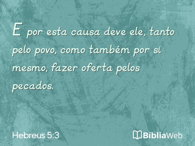 Hebreus 5:3 em imagem para compartilhar