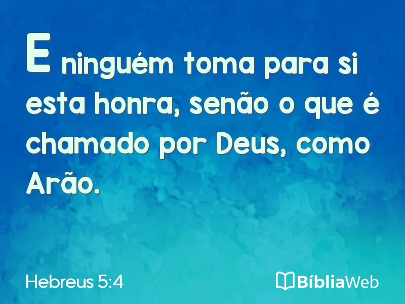 Hebreus 5:4 em imagem para compartilhar