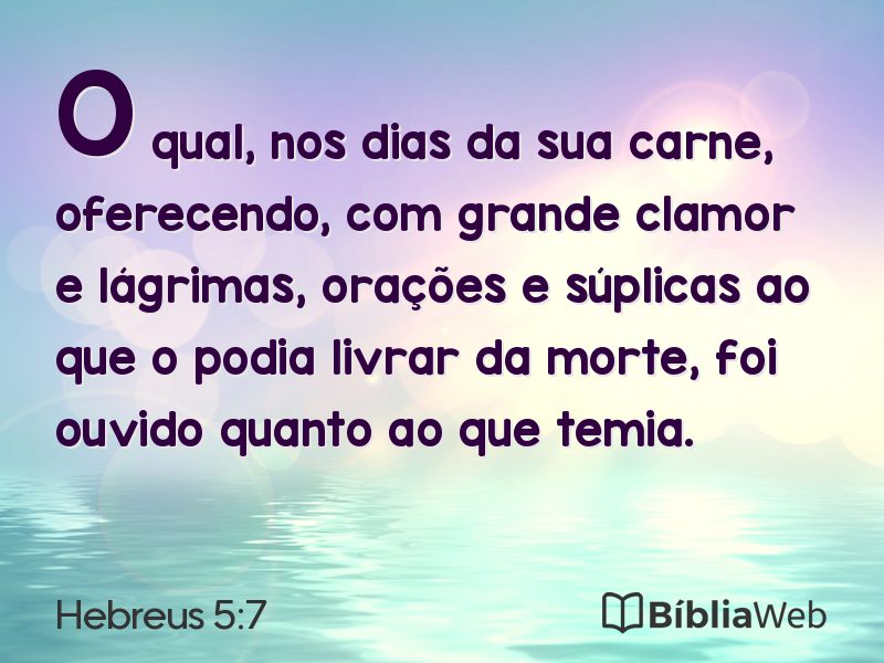 Hebreus 5:7 em imagem para compartilhar
