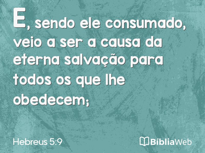 Hebreus 5:9 em imagem para compartilhar