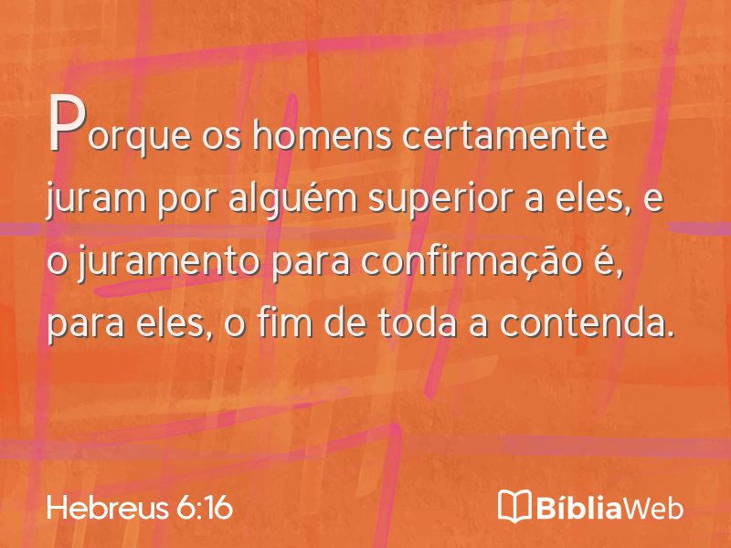 Hebreus 6:16 em imagem para compartilhar