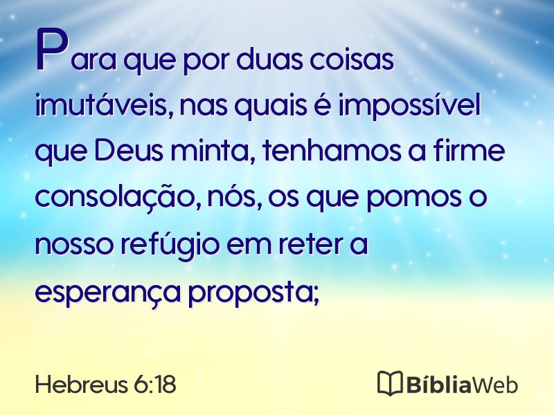 Hebreus 6:18 em imagem para compartilhar