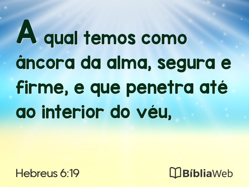 Hebreus 6:19 em imagem para compartilhar
