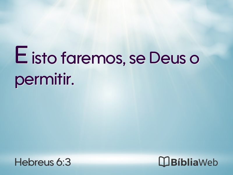 Hebreus 6:3 em imagem para compartilhar