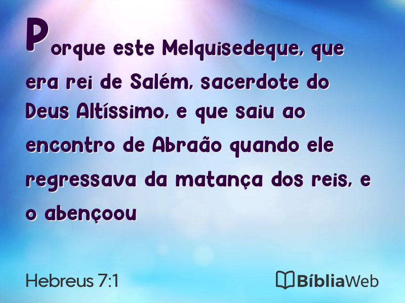 Hebreus 7:1 em imagem para compartilhar