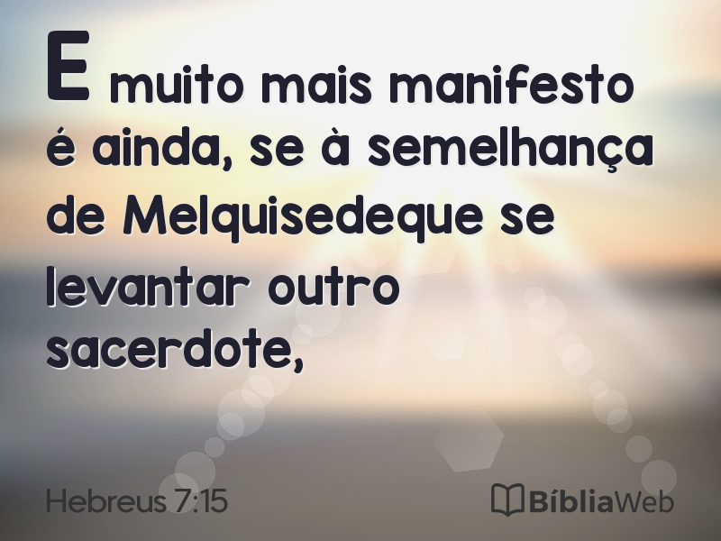 Hebreus 7:15 em imagem para compartilhar