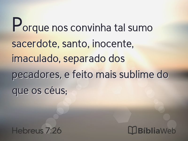 Hebreus 7:26 em imagem para compartilhar
