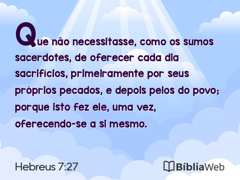 Hebreus 7:27 em imagem para compartilhar