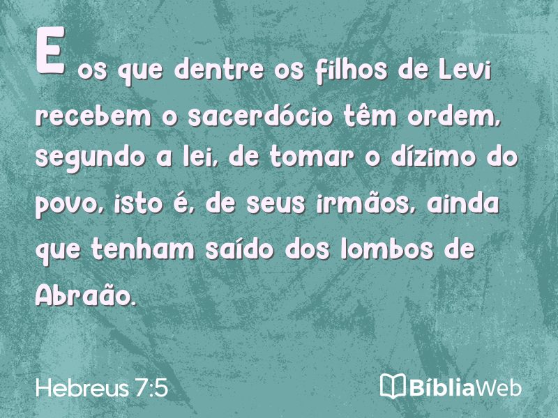Hebreus 7:5 em imagem para compartilhar