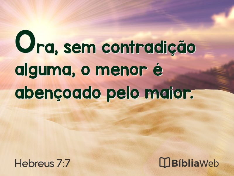 Hebreus 7:7 em imagem para compartilhar