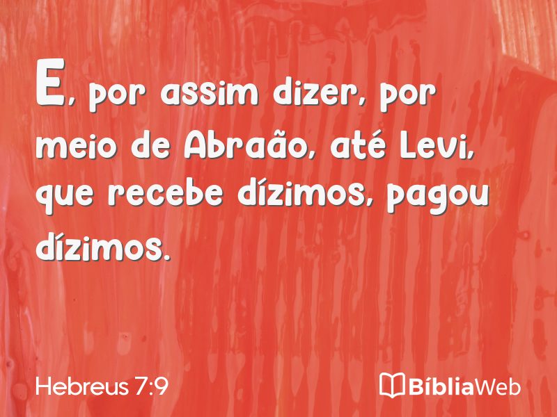 Hebreus 7:9 em imagem para compartilhar