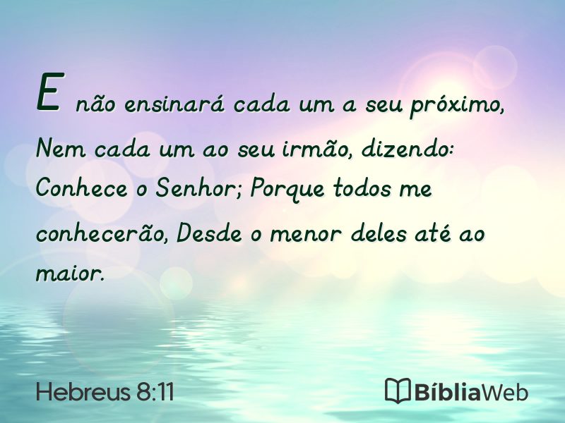 Hebreus 8:11 em imagem para compartilhar