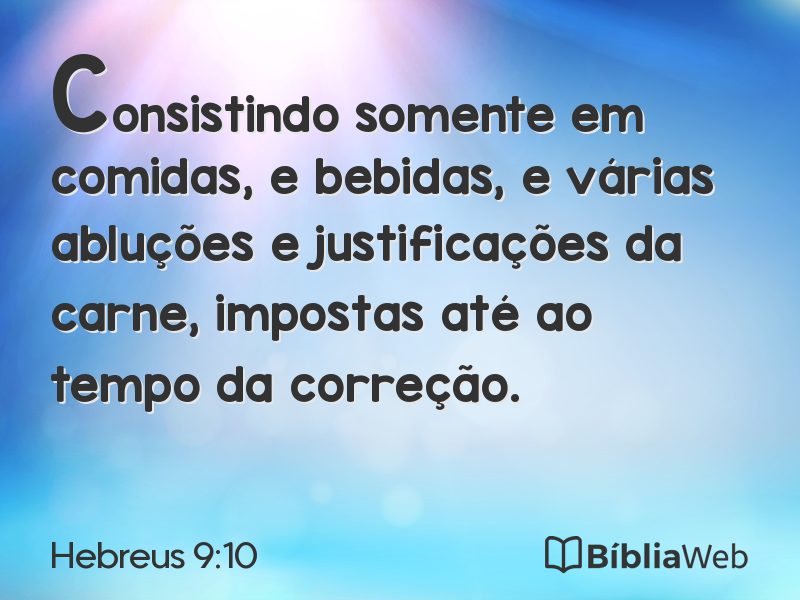 Hebreus 9:10 em imagem para compartilhar