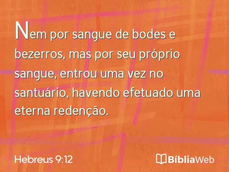 Hebreus 9:12 em imagem para compartilhar