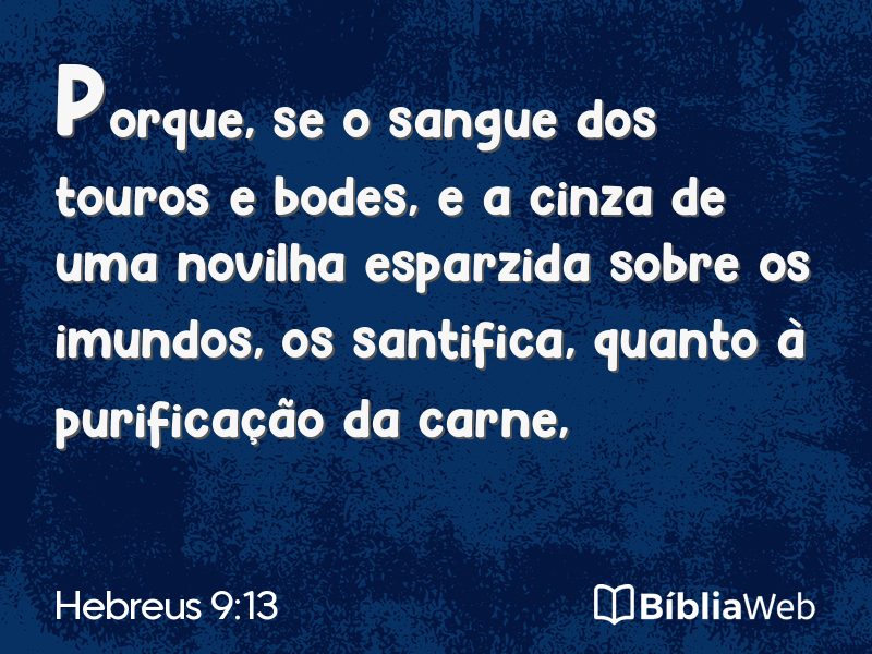 Hebreus 9:13 em imagem para compartilhar