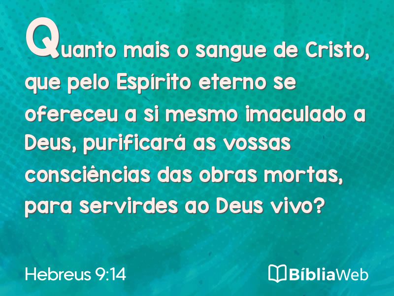 Hebreus 9:14 em imagem para compartilhar