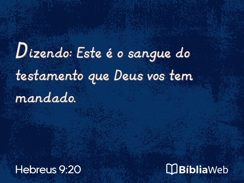 Hebreus 9:20 em imagem para compartilhar