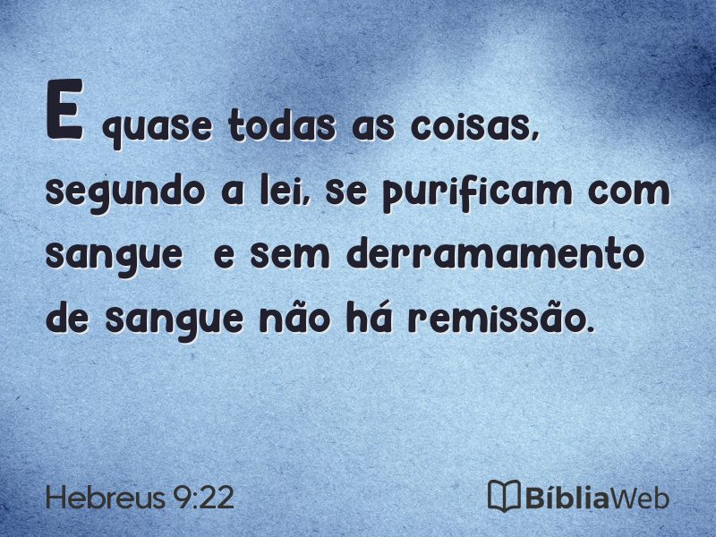 Hebreus 9:22 em imagem para compartilhar