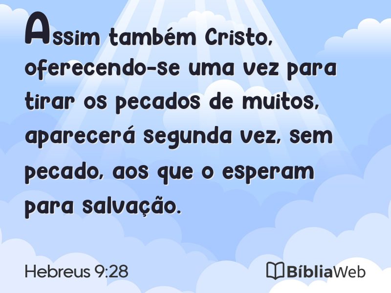 Hebreus 9:28 em imagem para compartilhar