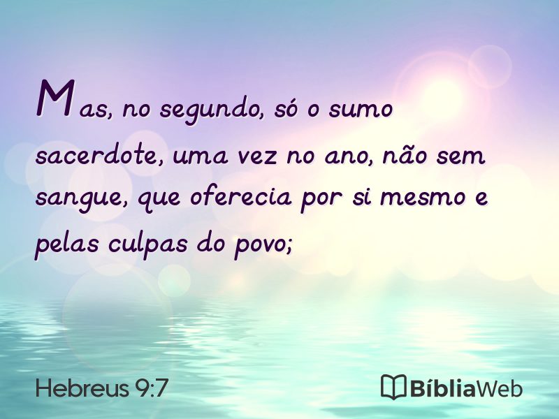Hebreus 9:7 em imagem para compartilhar