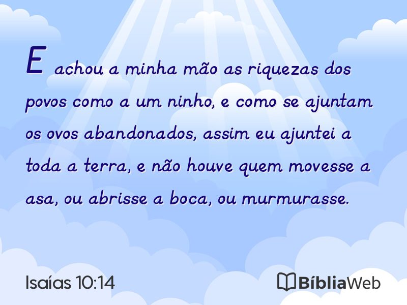 Isaías 10:14 em imagem para compartilhar