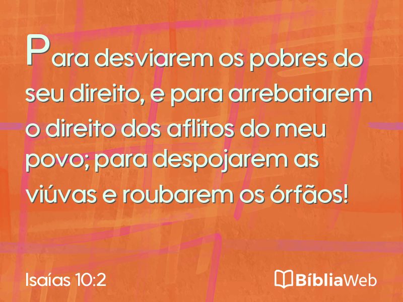 Isaías 10:2 em imagem para compartilhar