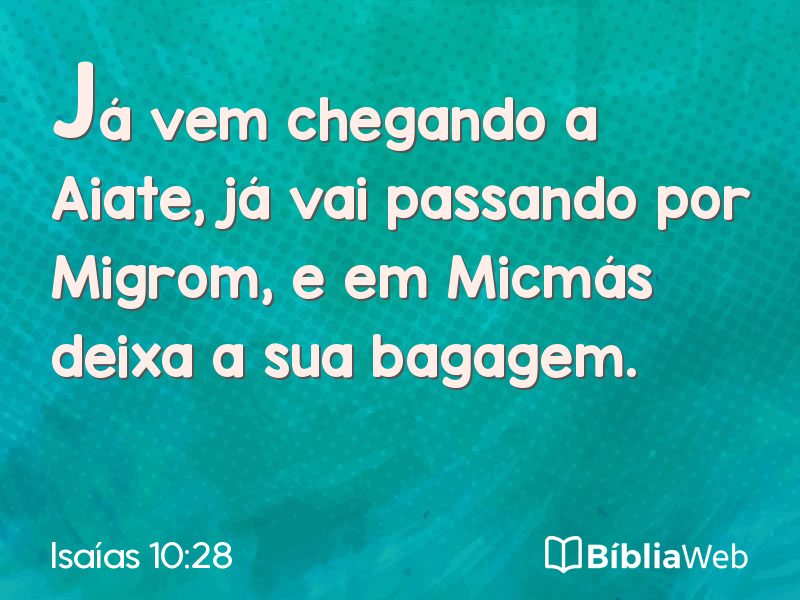 Isaías 10:28 em imagem para compartilhar