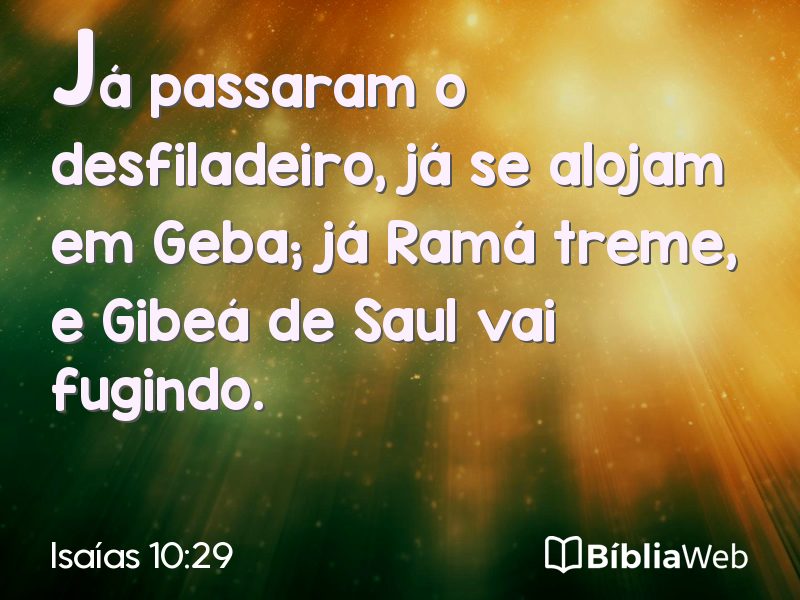 Isaías 10:29 em imagem para compartilhar