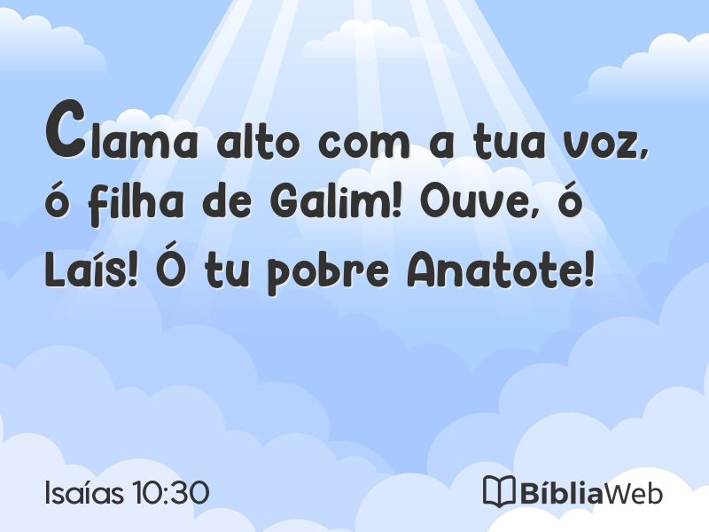 Isaías 10:30 em imagem para compartilhar