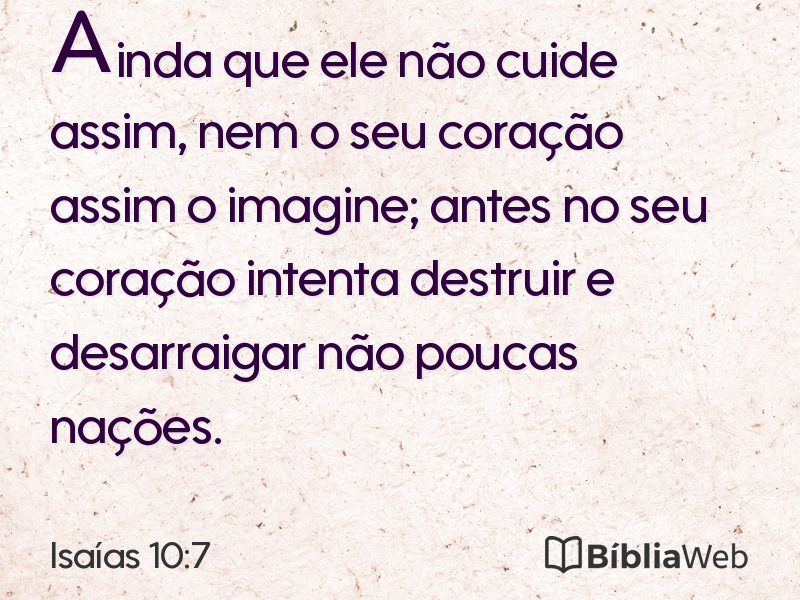Isaías 10:7 em imagem para compartilhar