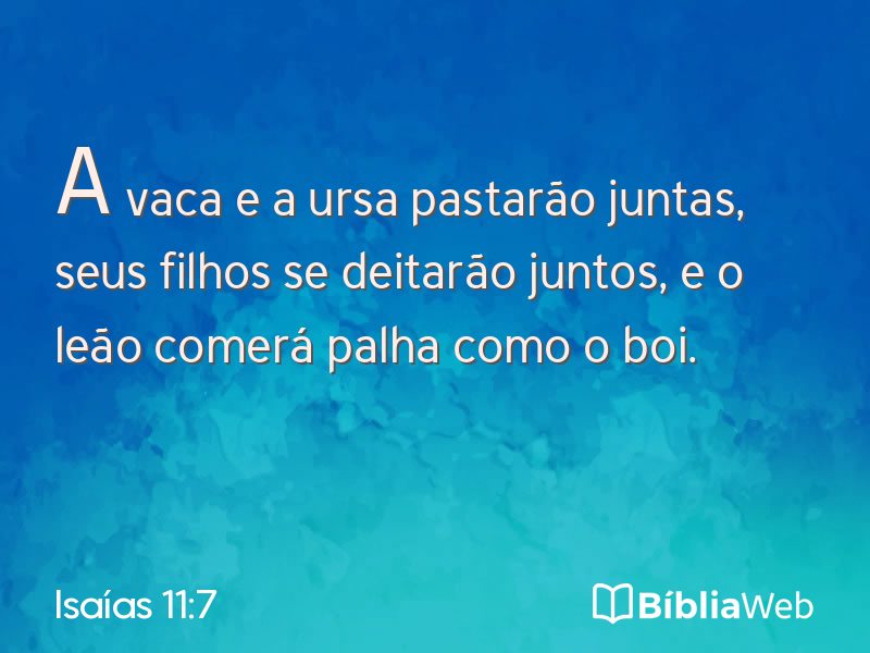 Isaías 11:7 em imagem para compartilhar