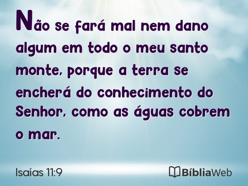 Isaías 11:9 em imagem para compartilhar