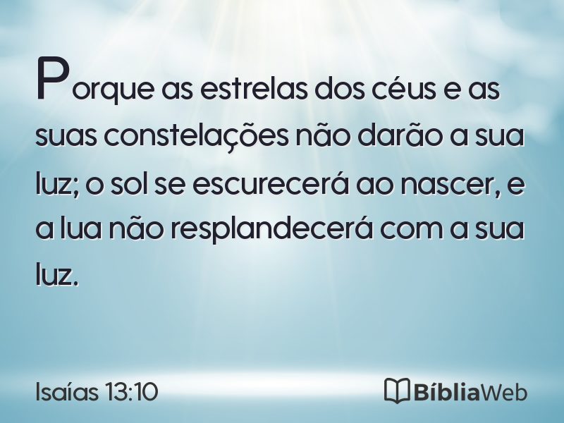 Isaías 13:10 em imagem para compartilhar
