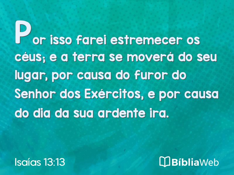 Isaías 13:13 em imagem para compartilhar