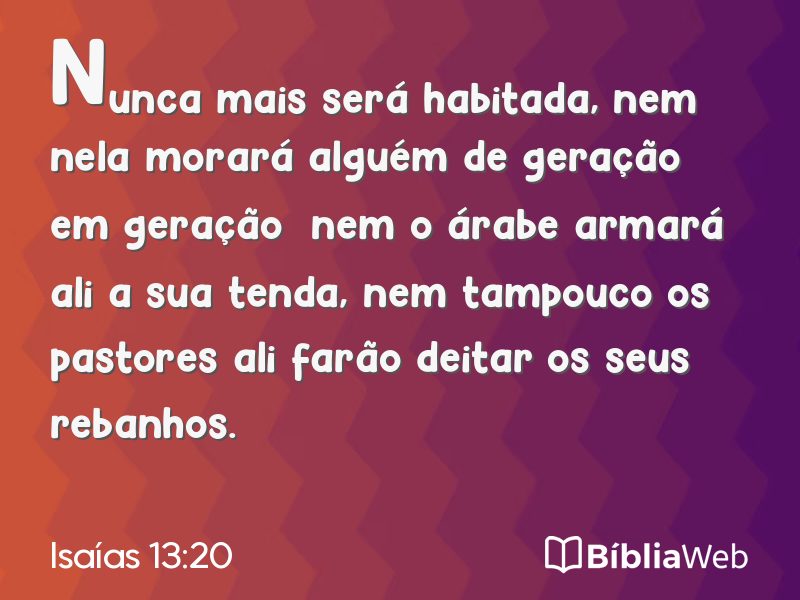Isaías 13:20 em imagem para compartilhar