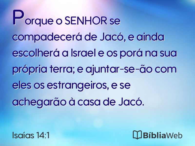 Isaías 14:1 em imagem para compartilhar