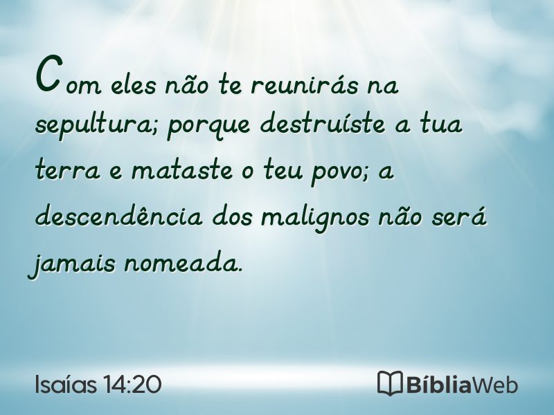 Isaías 14:20 em imagem para compartilhar