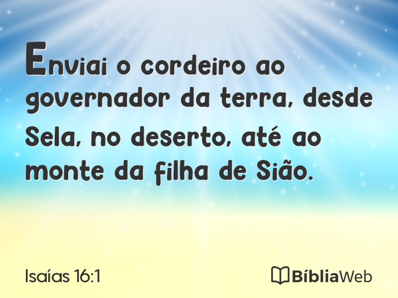 Isaías 16:1 em imagem para compartilhar