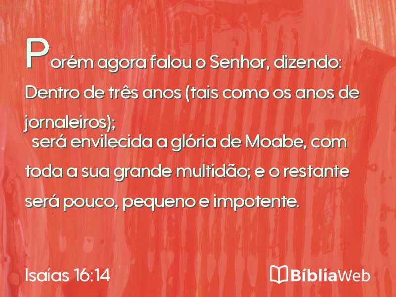 Isaías 16:14 em imagem para compartilhar