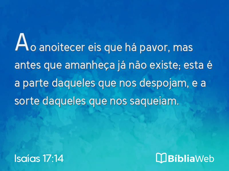 Isaías 17:14 em imagem para compartilhar