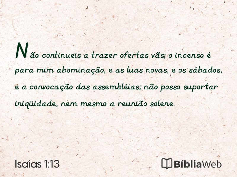 Isaías 1:13 em imagem para compartilhar