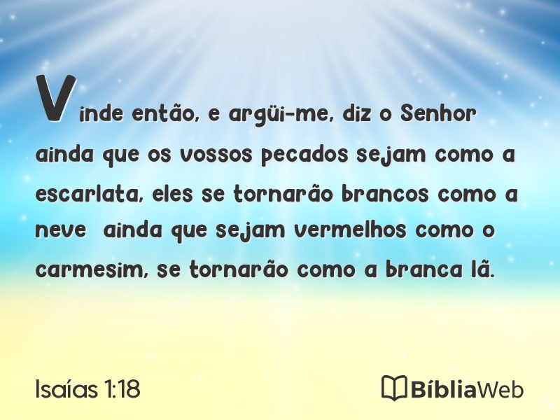 Isaías 1:18 em imagem para compartilhar