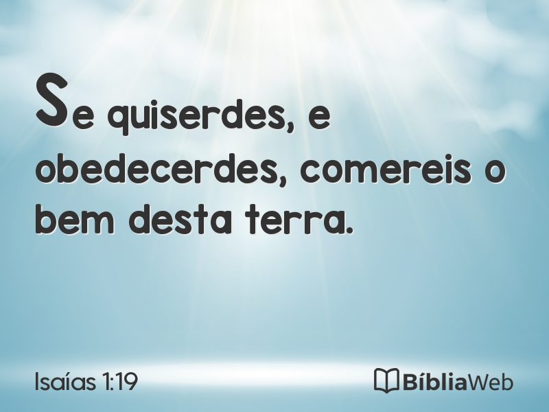 Isaías 1:19 em imagem para compartilhar