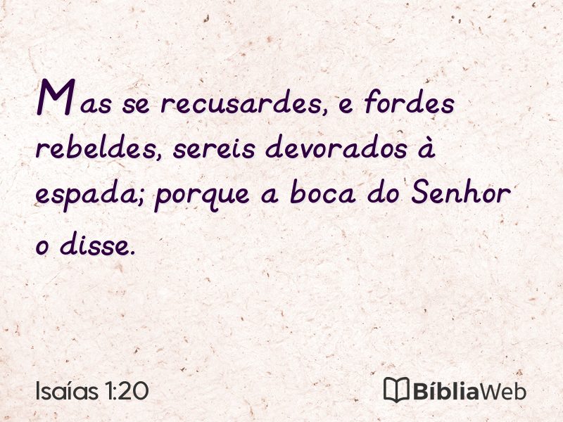 Isaías 1:20 em imagem para compartilhar