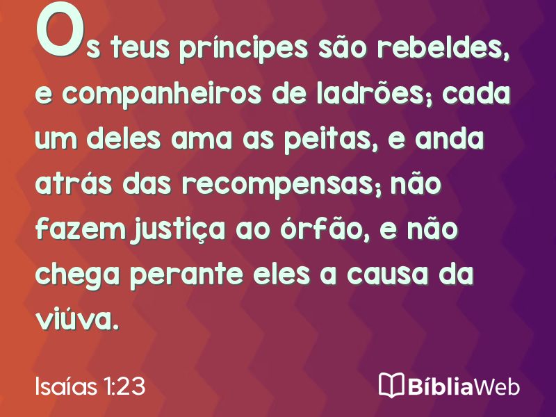 Isaías 1:23 em imagem para compartilhar