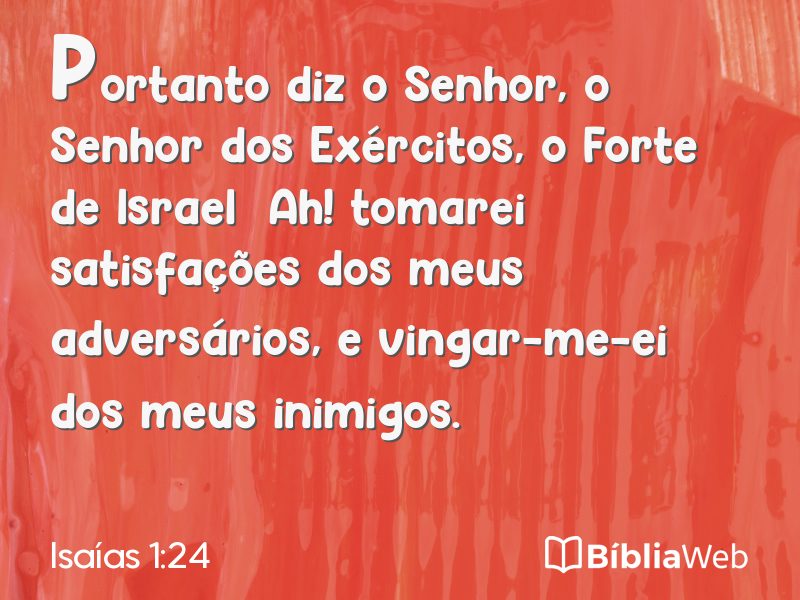 Isaías 1:24 em imagem para compartilhar