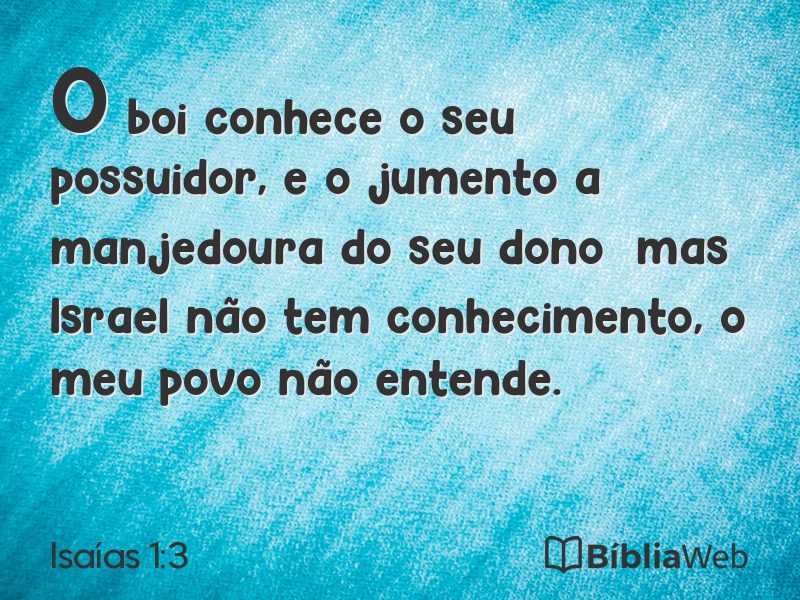 Isaías 1:3 em imagem para compartilhar