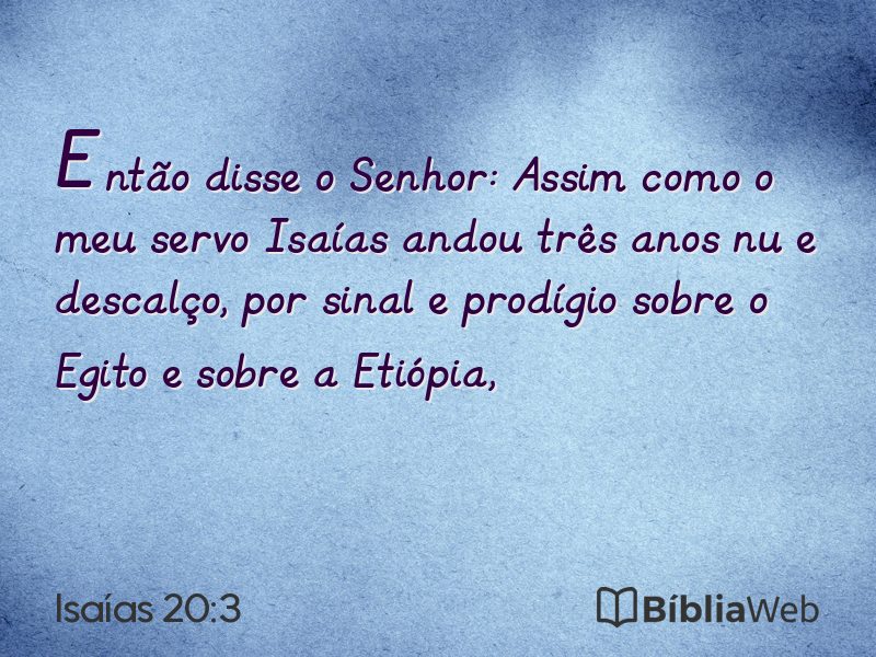 Isaías 20:3 em imagem para compartilhar
