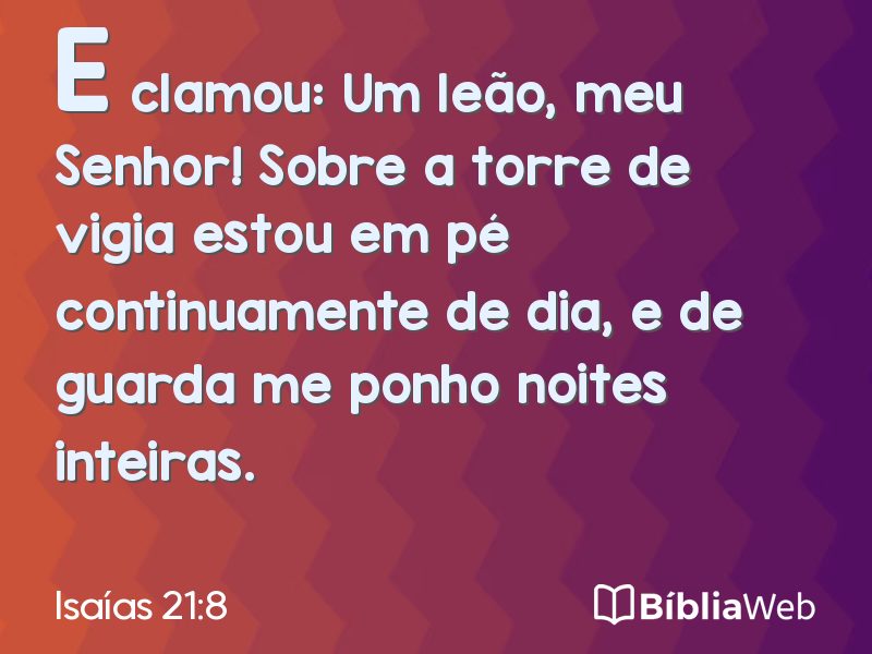 Isaías 21:8 em imagem para compartilhar